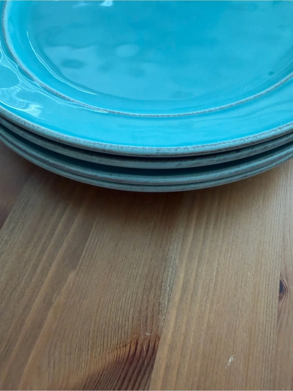 Pottery Barn Cambria Handcrafted Stoneware Salad Plates - Set Of 4 Turquoise